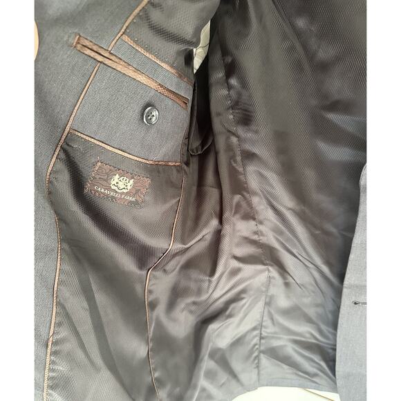 Caravelli Collection Italy Blazer Tailored Jacket Charcoal Gray Size 38R 32W NWT - Picture 4 of 8